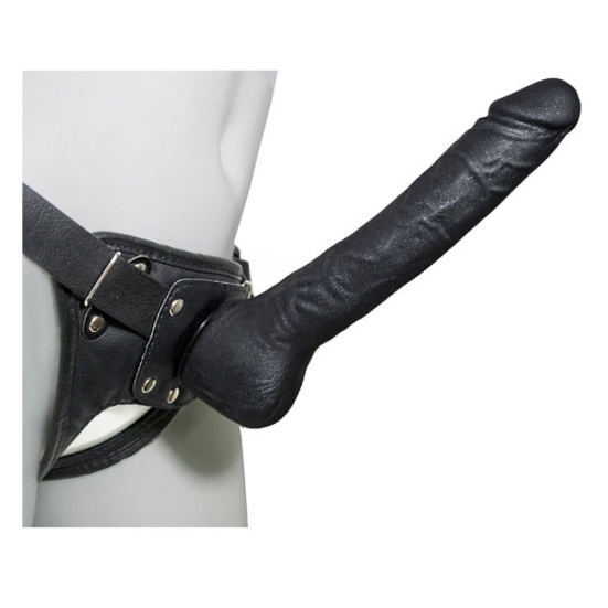 Фаллос-насадка Lovething Black Bent 3